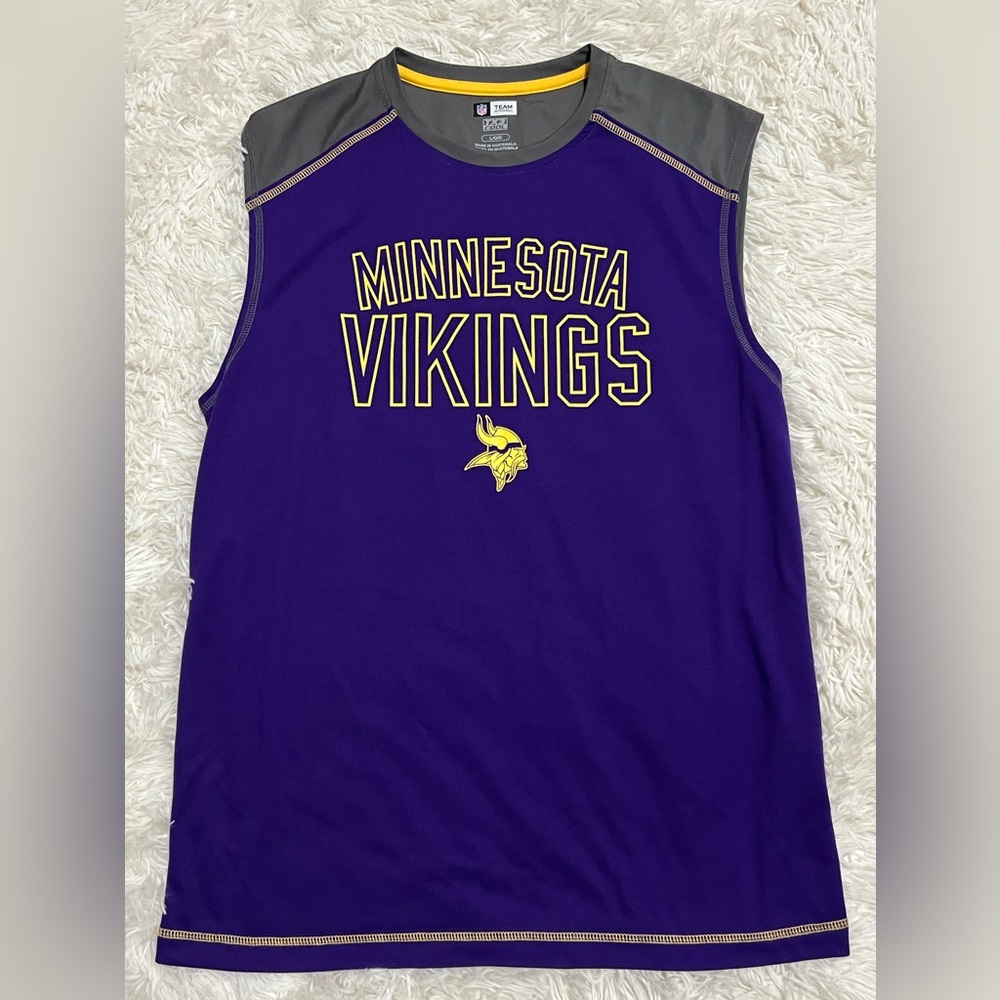 Minnesota Vikings NFL Team Apparel TX3 Cool Sleeveless Shirt Men’s Large Purple